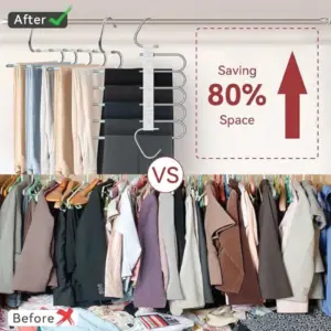 Premium wooden/aluminium closet hanger for shirts, jackets, and dresses, ideal for home wardrobes.
